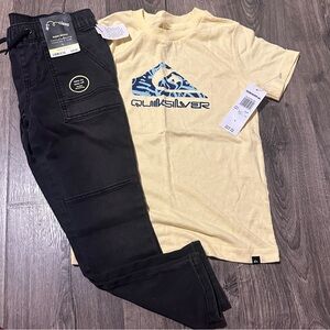 Quiksilver Tee and Black C&J Pants Size 6